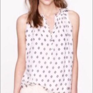 JCrew lined flowing shell with ruffle neckline